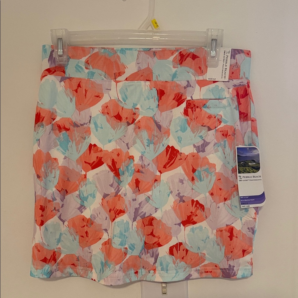 Pebble Beach Floral Skirt - Red, Blue, Purple
